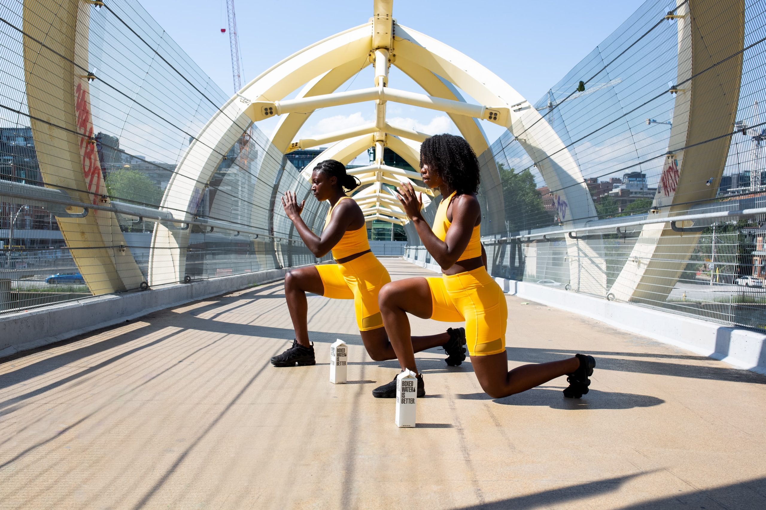 Two women working out