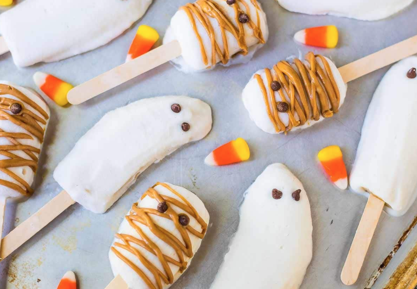 Halloween Banana Popsicles