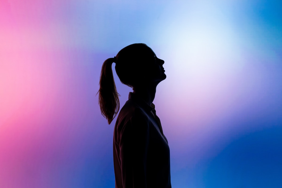 Woman staring into space