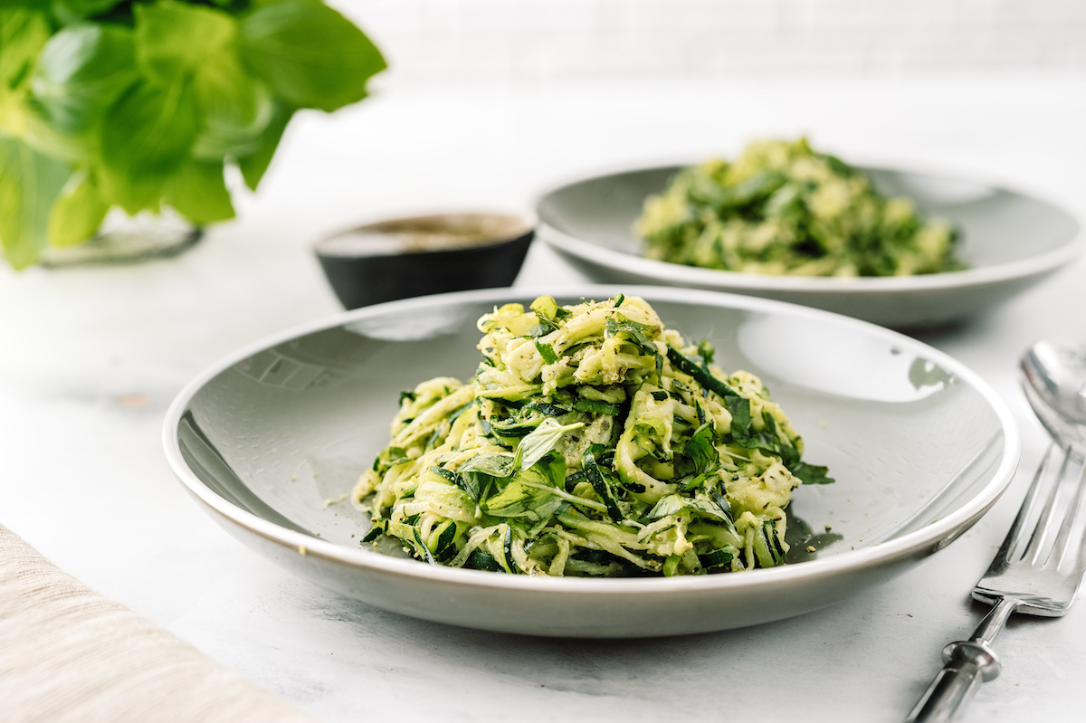 Vegan Zucchini Pesto Pasta