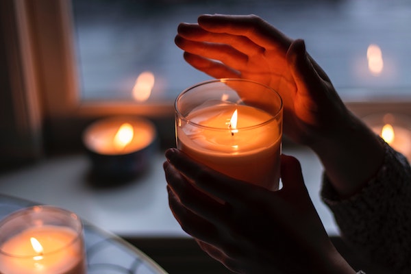 Woman holding a candle