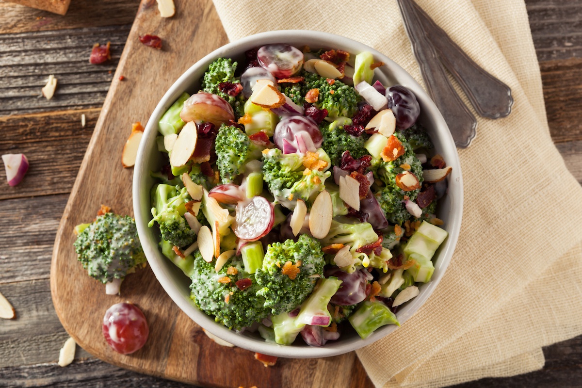 Paleo broccoli salad with cashew cream WholeYum